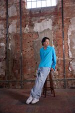 CAPRISH UZUN KOLLU TURKUAZ GÖMLEK - Görsel 4