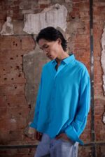 CAPRISH UZUN KOLLU TURKUAZ GÖMLEK