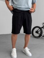 SUS CEPLI INCE KUMAŞ SIYAH ŞORT - Görsel 2