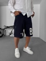 85 BASKILI LACIVERT CAPRI ŞORT