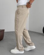 BAGGY FIT PILELI TAŞ RENK PANTOLON - Görsel 2