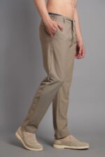 SLIM FIT GOFRE KUMAŞ BEJ PANTOLON
