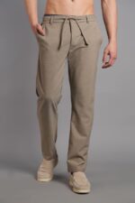 SLIM FIT GOFRE KUMAŞ BEJ PANTOLON - Görsel 2