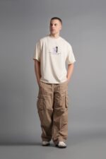 RECYCLED MOTTO KREM TSHIRT - Görsel 2