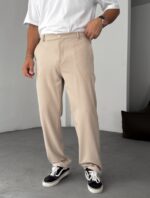 STRAIGHT FIT BELI LASTIKLI ŞIK BEJ PANTOLON - Görsel 2