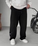 MODAL KUMAŞ DETAY SİYAH EŞOFMAN