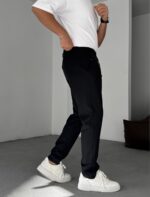 SLIM FIT BELI LASTIKLI ŞIK SIYAH PANTOLON - Görsel 2