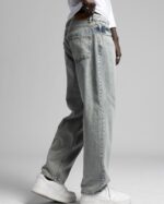 BAGGY FIT YIKAMALI YEŞIL MAVI KOT PANTOLON - Görsel 2