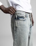 BAGGY FIT YIKAMALI YEŞIL MAVI KOT PANTOLON - Görsel 3