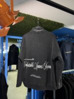 YARIM FERMUAR YIKAMALI BASKILI ANTRASIT SWEATSHIRT - Görsel 3