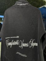 YARIM FERMUAR YIKAMALI BASKILI ANTRASIT SWEATSHIRT