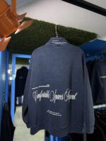 YARIM FERMUAR YIKAMALI BASKILI LACIVERT SWEATSHIRT - Görsel 3