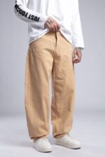 X2 BAGGY FIT HARDAL RENK KOT PANTOLON - Görsel 3