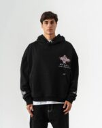 PATCH & NAKIŞLI SIYAH HOODIE