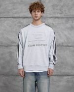 TEAM RESPECT KABARTMA & PATCH BASKI GRIMELANJ SWEATSHIRT