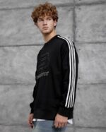 TEAM RESPECT KABARTMA & PATCH BASKI SIYAH SWEATSHIRT - Görsel 3