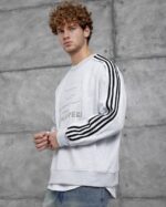 TEAM RESPECT KABARTMA & PATCH BASKI GRIMELANJ SWEATSHIRT - Görsel 3