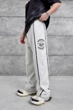 PARÇALI & BASKILI GRI EŞOFMAN ALTI