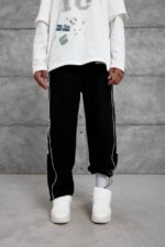 GC STUDIO BASKILI SIYAH EŞOFMAN ALTI