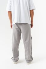 BAGGY FIT ŞERITLI GRI EŞOFMAN ALTI - Görsel 2