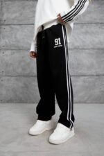 ŞERITLI 91 BASKI SIYAH EŞOFMAN ALTI - Görsel 2