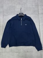 YARIM FERMUAR METAL DIKIŞLI LACIVERT KAZAK