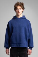 MINIMAL YAZI LACIVERT CROPPED HOODIE