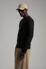 BASIC SIYAH UZUN KOLLU TIŞÖRT - Görsel 3