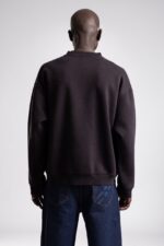 MINIMAL YAZI SIYAH/BORDO SWEATSHIRT - Görsel 2