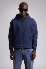 WORLD IS YOURS FERMUARLI LACIVERT HOODIE - Görsel 2