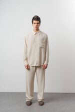 CEPLI BEJ KETEN GÖMLEK - Görsel 2