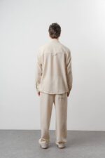 CEPLI BEJ KETEN GÖMLEK - Görsel 3