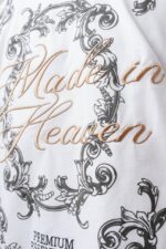 J NAKIŞ & KABARTMALI BEYAZ TIŞÖRT - Görsel 3