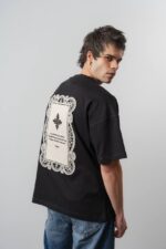 ELEGANCE NAKIŞLI SIYAH TIŞÖRT - Görsel 3