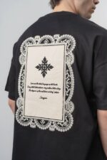 ELEGANCE NAKIŞLI SIYAH TIŞÖRT