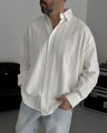 NAKIŞLI BEYAZ GÖMLEK