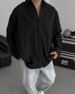 NAKIŞLI SIYAH GÖMLEK