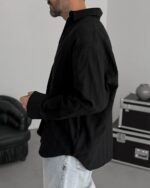 NAKIŞLI SIYAH GÖMLEK - Görsel 2