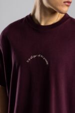 YAZI NAKIŞLI BORDO TSHIRT - Görsel 3