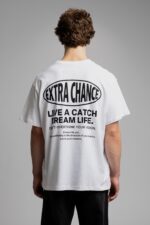 EXTRA CHANCE BASKILI BEYAZ TSHIRT