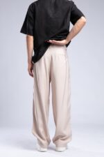 BAGGY FIT %100 KETEN BEJ PANTOLON - Görsel 2