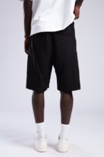 KETEN SIYAH PILELI CAPRI ŞORT - Görsel 2