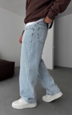 BAGGY FIT BUZ MAVI KOT PANTOLON - Görsel 2