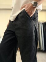 BAGGY FIT KIRÇILLI SIYAH PANTOLON - Görsel 2