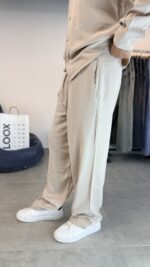 BAGGY FIT MODAL KUMAŞ BEJ PANTOLON - Görsel 2