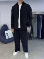 BAGGY FIT MODAL KUMAŞ SIYAH PANTOLON - Görsel 2