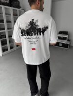 SERENITY BASKI & NAKIŞLI BEYAZ TIŞÖRT - Görsel 3