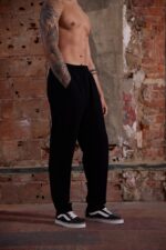 REGULAR FIT SIYAH KETEN PANTOLON - Görsel 3