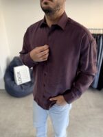 MODAL KUMAŞ BORDO GÖMLEK - Görsel 2