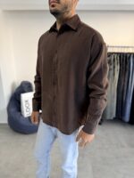 MODAL KUMAŞ KAHVERENGI GÖMLEK - Görsel 2